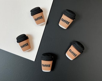 Coffee Cup Magnets: Resin Miniature Home Decor, Set of 5