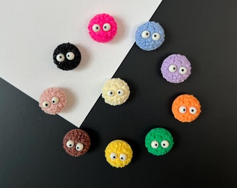 Susuwatari Soot Sprite Fridge Magnets | Handmade Resin Decor, Set of 5/10