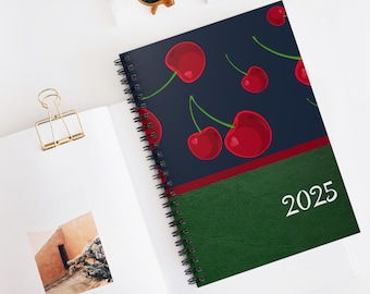 Cuaderno espiral personalizado con diseño de flor de cerezo: diario de tendencia para estudiantes, regalo para escritores, diario para planificadores, material escolar, papelería