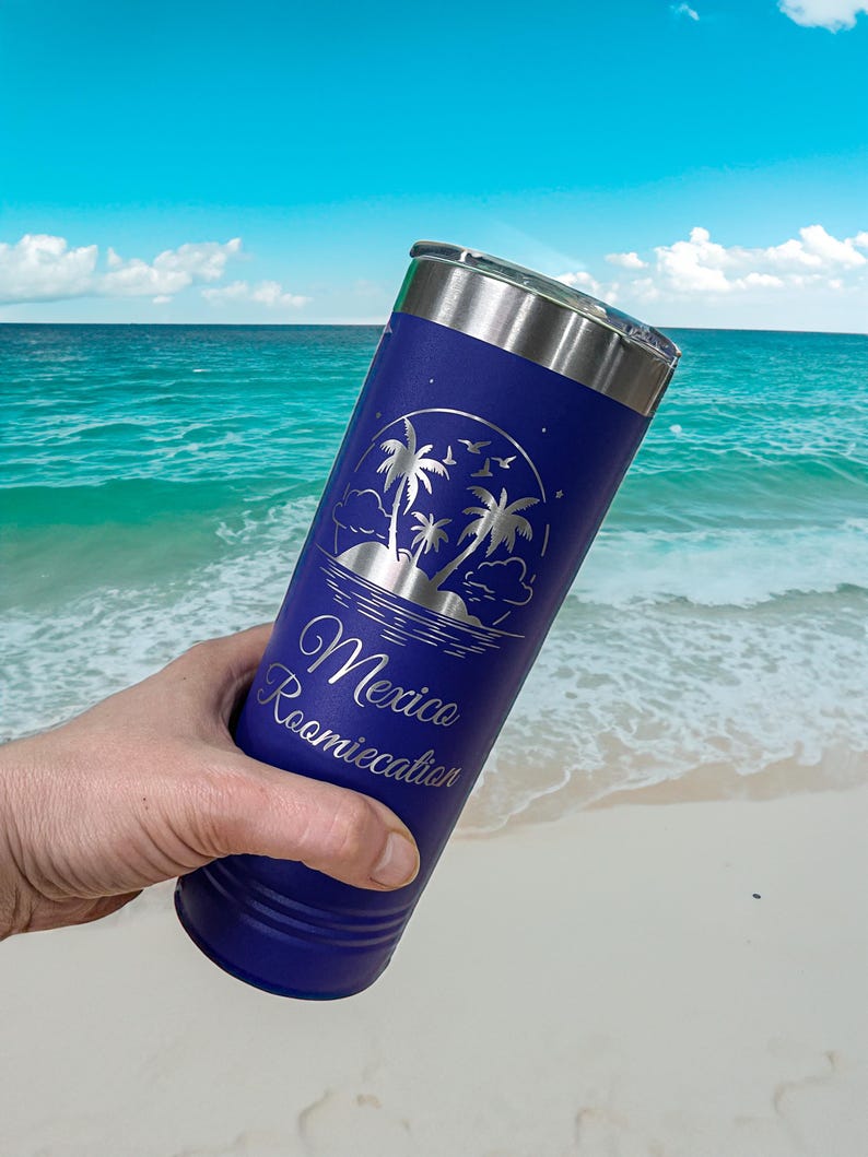 Vaso personalizado grabado, botella de agua de acero inoxidable con aislamiento térmico, vasos con logotipo personalizado. imagen 2