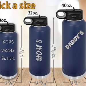 Vaso personalizado grabado, botella de agua de acero inoxidable con aislamiento térmico, vasos con logotipo personalizado. imagen 15