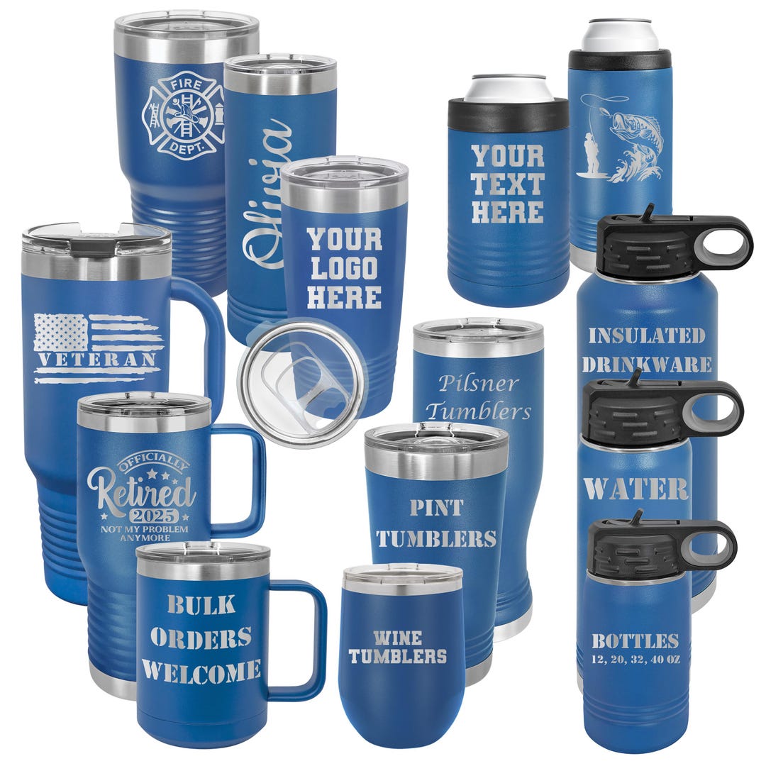Personalized Engraved Tumbler, Insulated Stainless Steel Water Bottle ...