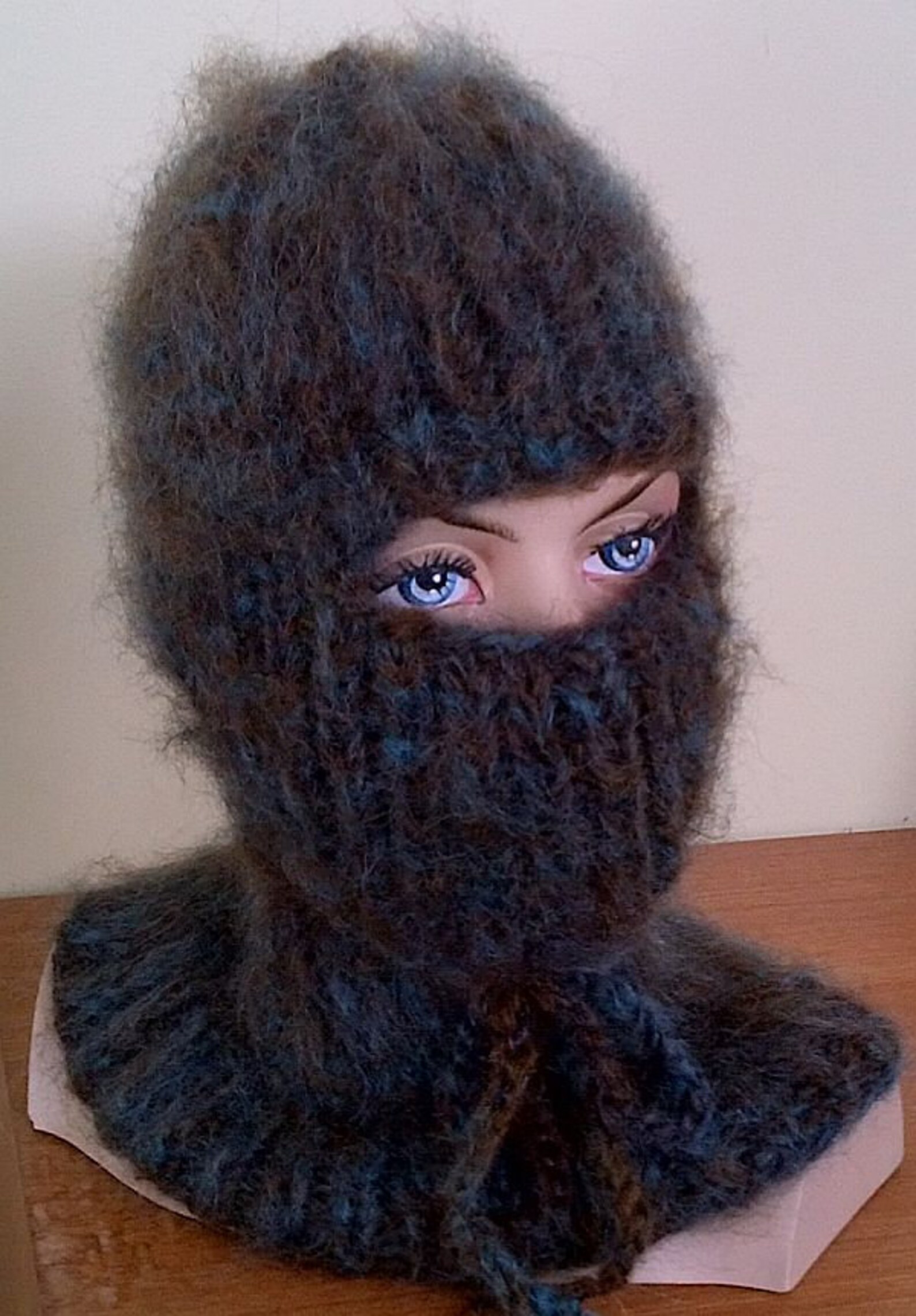 black mohair balaclava