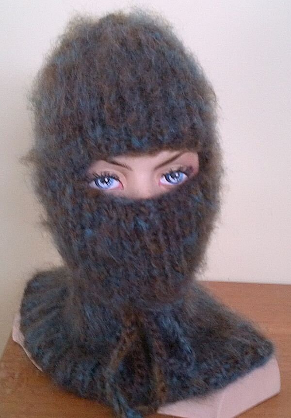 black mohair balaclava