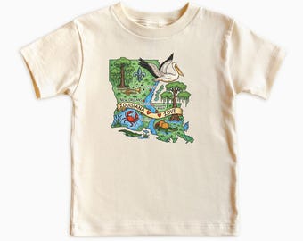 Louisiana State T-Shirt for kids - Toddler Sweatshirt: Family Matching Shirts, usa states gifts, Traveler Kids - Newborn to 5-6 Years