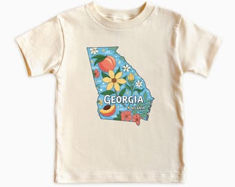 Georgia State T-Shirt for kids - Toddler Sweatshirt: Family Matching Shirts, usa states gifts, Traveler Kids - Newborn to 5-6 Years
