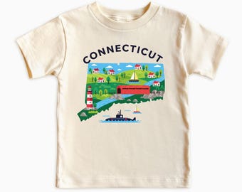Connecticut State T-Shirt for kids - Toddler Sweatshirt: Family Matching Shirts, usa states gifts, Traveler Kids - Newborn to 5-6 Years