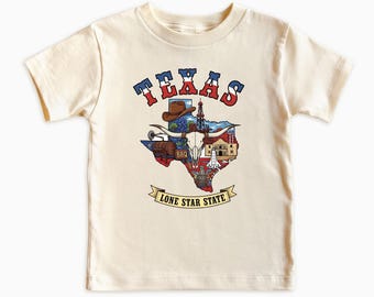Texas State T-Shirt for kids - Toddler Sweatshirt: Family Matching Shirts, usa states gifts, Traveler Kids - Newborn to 5-6 Years