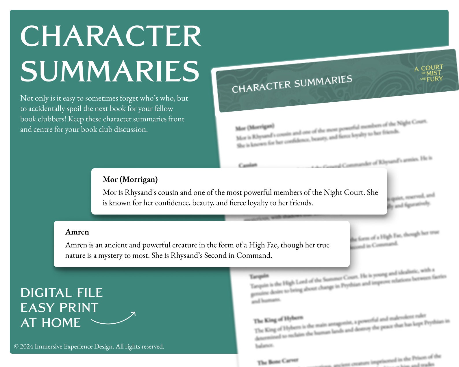 Acomaf Annotation Ultimate ACOMAF Book Club Kit | A Court of Mist and Fury Discussion ...