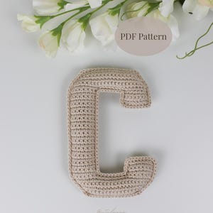 Wzór na szydełkową literę C | Alfabet amigurumi w formacie PDF | Girlanda z imionami | Dekoracje do pokoju dziecięcego