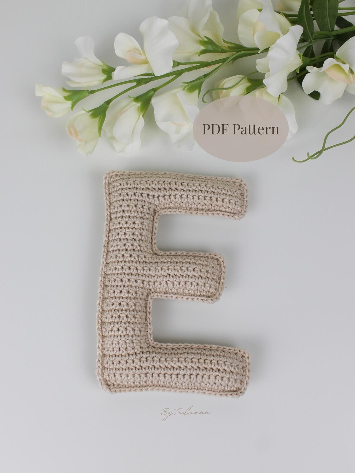 Lettering E Pattern Crochet Letter E Pattern | Amigurumi Alphabet PDF | Name Garland ...