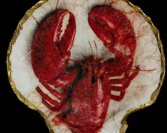 Decoupage de concha de almeja con resina