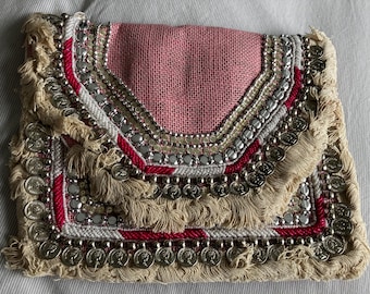 Boho broderad kuvertväska