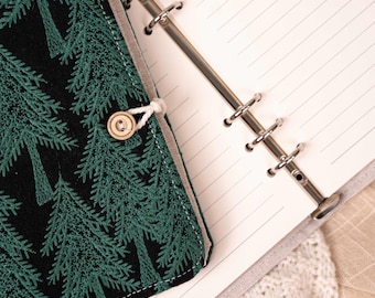 Forest Embroidery A5/A6 Portable Embroidered Notebook, Travel Journal, Handmade Portable Notebook, Handmade A6 Binder, Back to School
