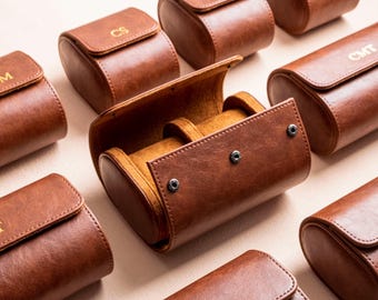 Scatola porta orologi in pelle personalizzata, regalo per uomo, regalo per marito, scatola porta orologi da viaggio, regalo di Natale, custodia porta orologi in pelle