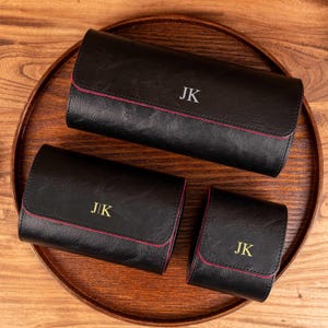 Gepersonaliseerde leren horlogedoos, cadeau voor mannen, reishorlogedoos, cadeau voor echtgenoot, kerstcadeau, leren horlogedoos