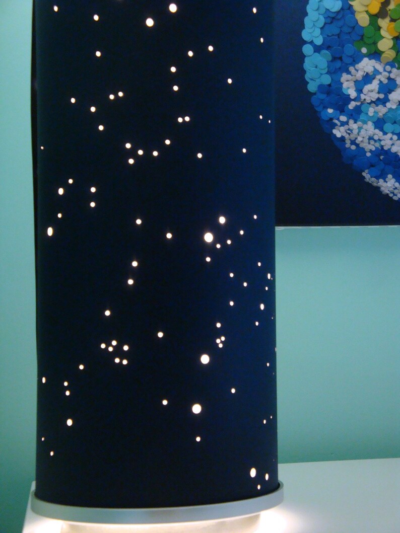 Shadow Constellations Custom Shade Table Lamp Spring Night Sky North Western Hemisphere Celestial Collection Ddots