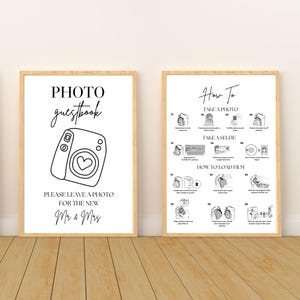 Polaroid Guest Book Sign, Photo Guest Book Sign Instax Mini 12 Instructions How to Load New Film Download Wedding Photo Guest Sign