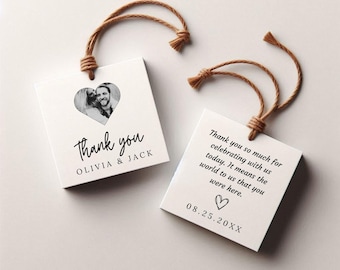 Modèle d'étiquettes de cadeaux de mariage : cartes de remerciement personnalisées (PDF)
