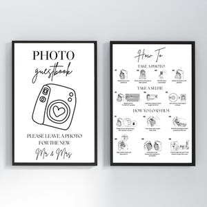 Polaroid Guest Book Sign, Instax Mini 12 Instructions How to Load New Film Photo Guest Book Sign, Instax mini album Instax 12