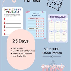 Kids Self Esteem Workbook. 25-30 Pages. - Etsy