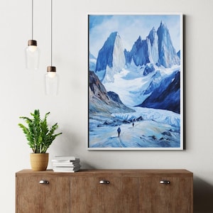 Kunstdruck Patagonien Berge eisblau eisblau