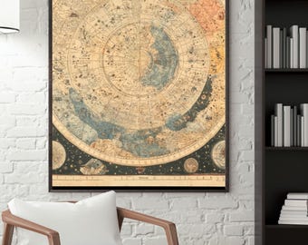 Celestial Star Map Wandkunst Vintage Astronomie Konstellation Poster