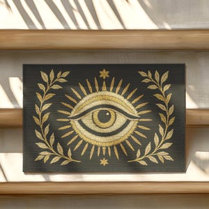 Witchy Evil Eye Doormat for Front Door,  Mystic Rug for Dark Academia Home, Gothic Housewarming Gift, Outdoor Cottagecore Decor
