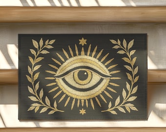 Witchy Evil Eye Fußmatte für die Haustür, Mystischer Teppich für Dark Academia Home, Gothic Housewarming Geschenk, Outdoor Cottagecore Decor