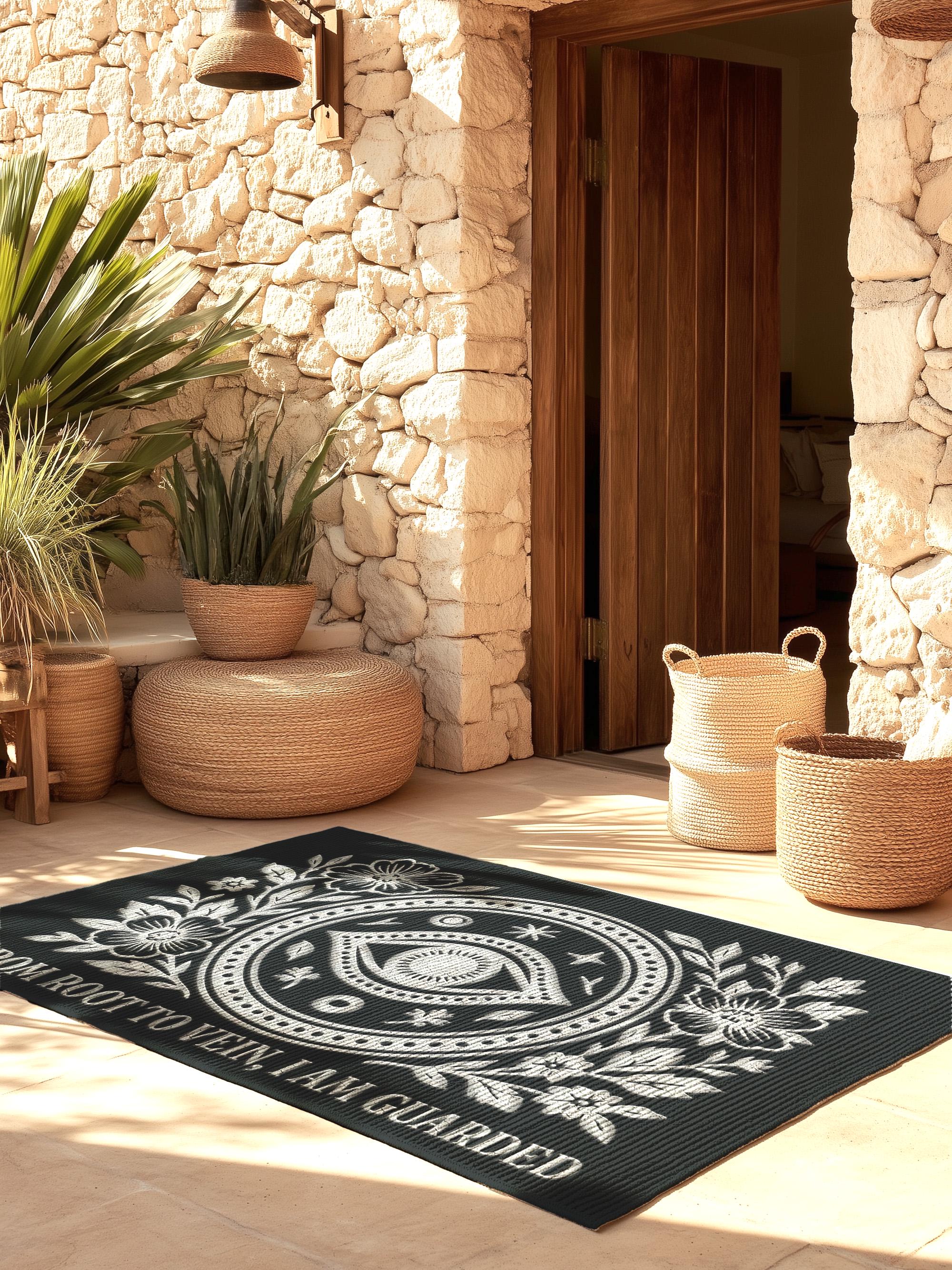 Protection Rune Doormat Botanical Evil Eye Doormat: Witchy Entryway Protection Rug - Etsy
