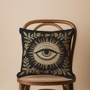 Eye of Protection Pillow: Woven Decorative Dark Academia Gothic Home Decor Tapestry