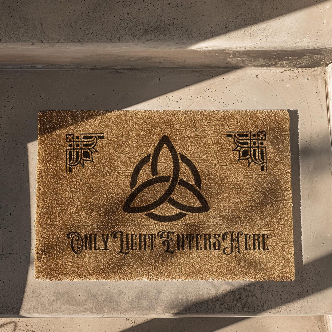 Protection Rune Doormat Triquetra Protection Doormat, Wiccan Home Defense, Witchy Porch Decor ...
