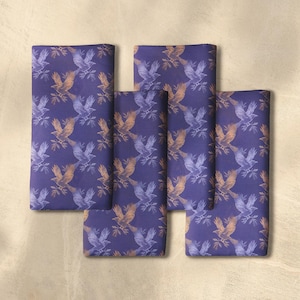 Raven Cloth Napkin Set: Gothic Dark Academia Dining Linens (4 pieces)