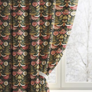 Cortinas opacas Luna Moth: decoración gótica botánica estilo cottagecore