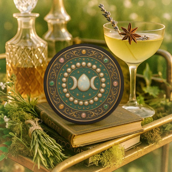 Triple Moon Ceramic Coaster: Gothic Whimsigoth Altar Decor - Etsy