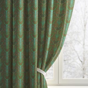Luna Moth Blackout Curtain: Botanical Dark Academia Bedroom Drapes