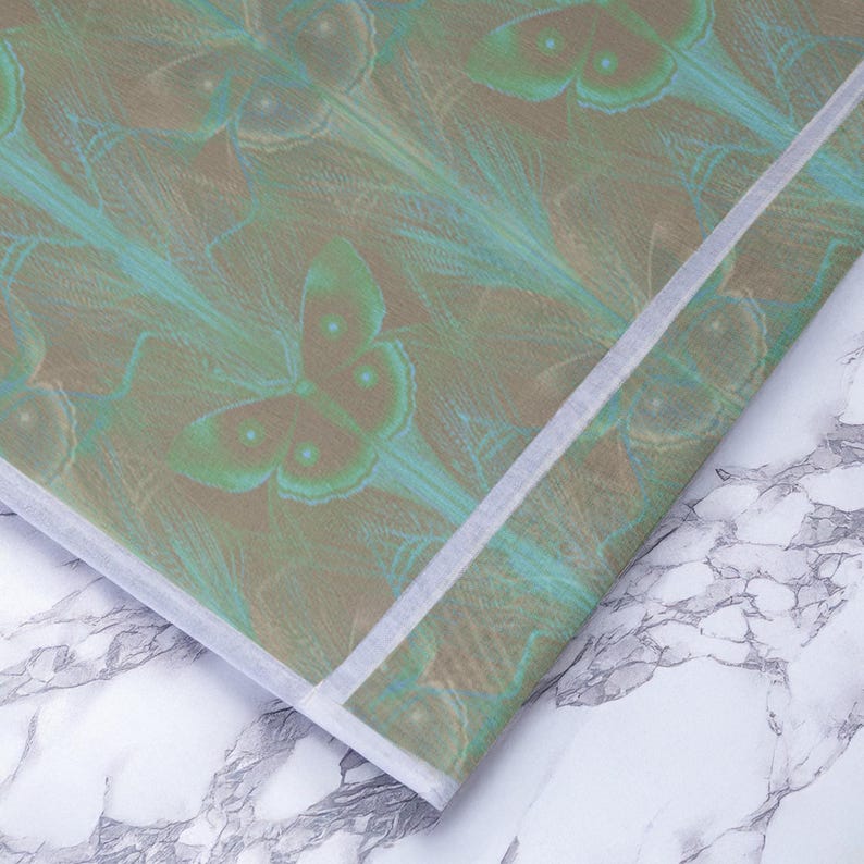 Luna Moth Sheer Curtain Panel, Ethereal Green Botanical Window Treatment, Dark Cottagecore Drapes, Boho Home Decor image 6