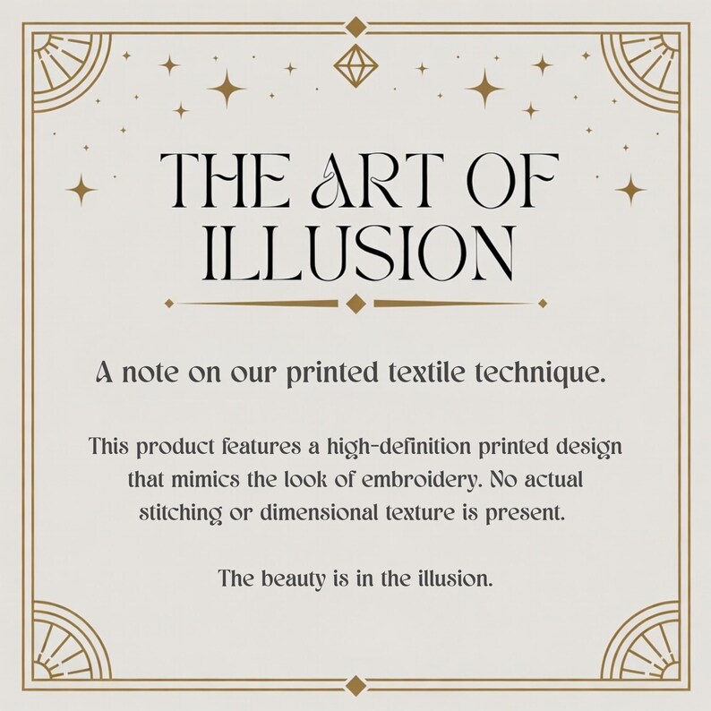 The image is a note on a printed textile technique.