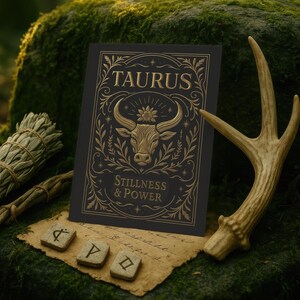 Verjaardagscadeau Stier, mystieke Stier Zodiac Spell Card: astrologisch ritueel verjaardagscadeau voor liefhebbers van Witchy Earth Sign