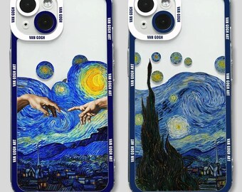 Van Gogh Art - Oil Painting Phone Case for iPhone 16 15 Pro Max 14 13 12 11 Plus XR XS X Soft Clear Cover - Artistic Gift for Art Lovers