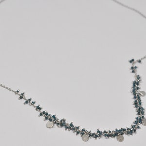 Delicate rondelle diamond necklace, 18 karat white gold