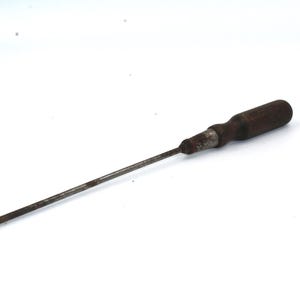 Tournevis ancien avec manche en bois, tête plate, 12&quot; de long