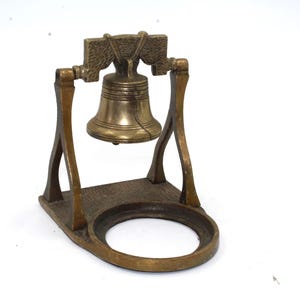 Vintage Brass Liberty Bell Sculpture