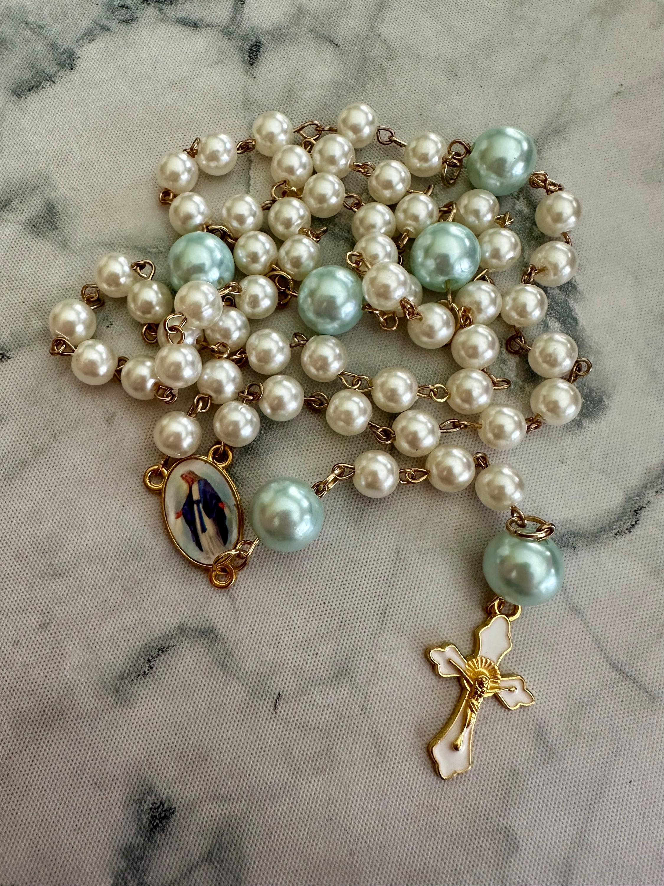Our Lady of Lourdes Rosary | Handmade Catholic Prayer Beads | Marian Gift | Healing Rosary | The 15 Promises | Lourdes Water-Inspired