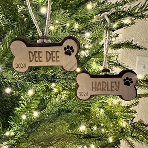 Personalized Dog Ornament Christmas Gift for Dog New Dog Owner Gift Dog Bone Ornament Custom Dog Ornament Dog Mom Gift