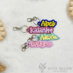 Personalized Acrylic Keychain, Custom Name Keychains, Acrylic Name Tag, Backpack Name Tag, Lunchbox Name Tag, Diaper Bag