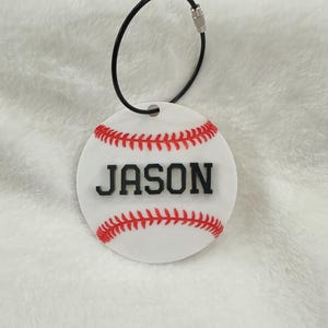 Benutzerdefinierte Baseball Name Schlüsselanhänger | Baseball Schlüsselanhänger | Baseball personalisierte Schlüsselanhänger | Baseball Taschenanhänger | Baseball Namensschild
