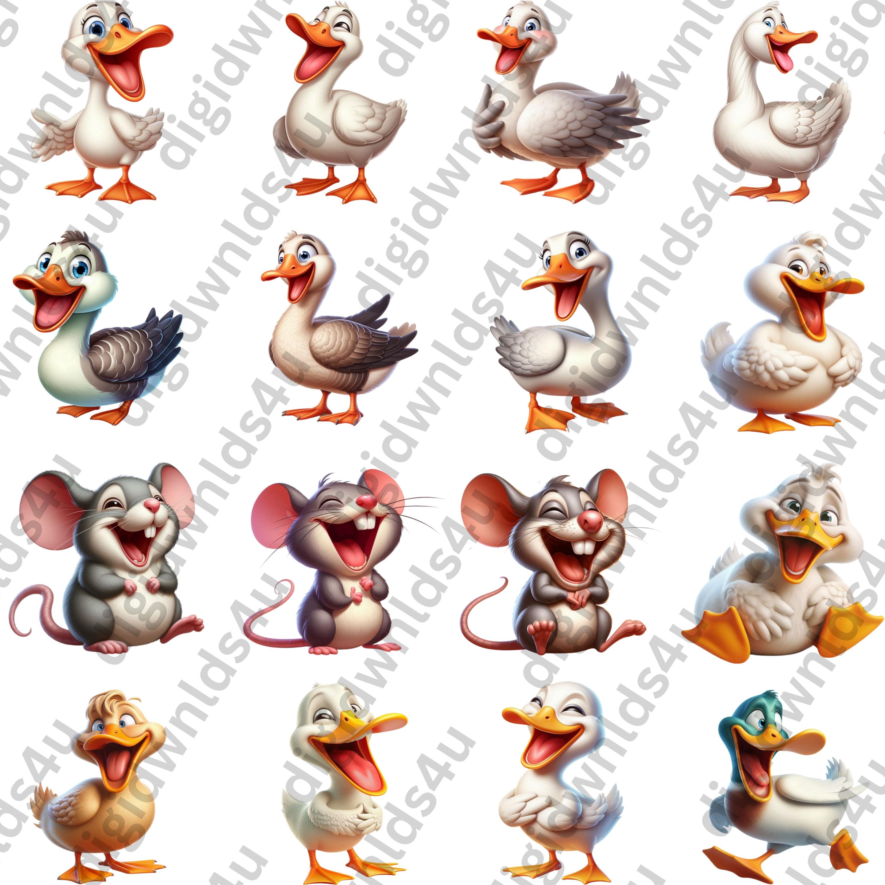 Funny Farm Animals Clipart Bundle: PNG Files for Sublimation (digital ...