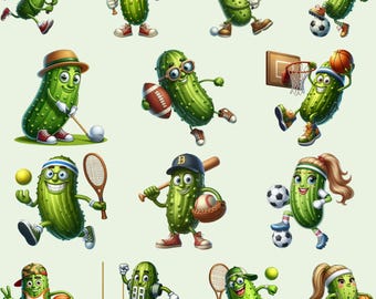 Pickle Sports Clipart and Sublimation Bundle: Funny Pickleball PNG Graphics (Digital Download