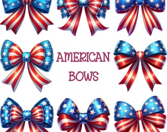 アメリカ国旗リボンPNGクリップアート – 独立記念日昇華（商用利用可）（デジタルダウンロード）